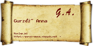 Gurzó Anna névjegykártya