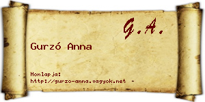 Gurzó Anna névjegykártya