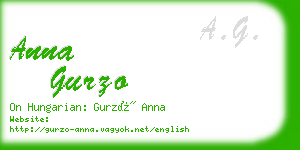 anna gurzo business card